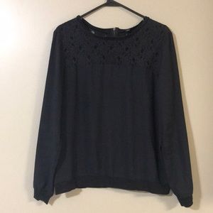 Ann Taylor Black Lace Blouse